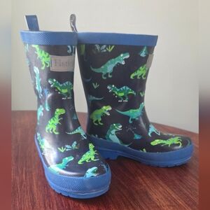Hatley Kids Dinosaur Rain Boots - Black and Blue